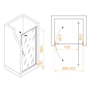 Душевая дверь RGW LE-102B 711210209-14 90см чёрный
